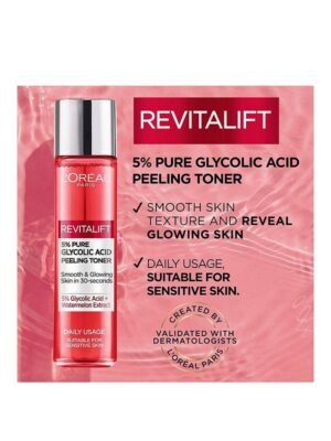 9686 LOREAL PARIS REVITALIFT 5% PURE GLYCOLIC ACID PEELING TONER